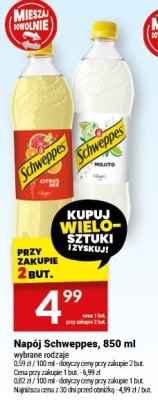 Napój Schweppes, 850 ml wybrane rodzaje promocja w Twój Market