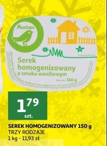Serek waniliowy Auchan na co dzień (logo zielone) promocja