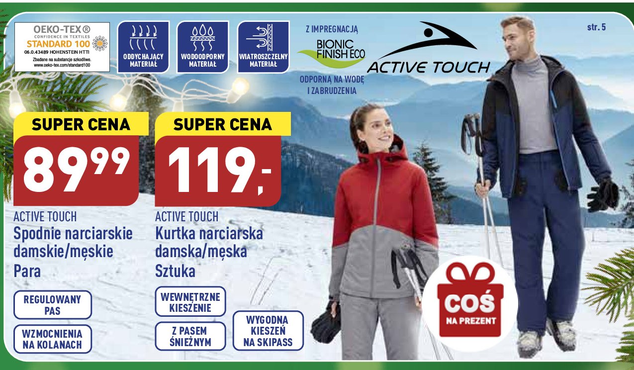 Kurtka narciarska męska z kapturem Active touch promocja