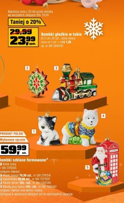 Bombki szklane formowane - Mikołaj przy budce promocja w OBI