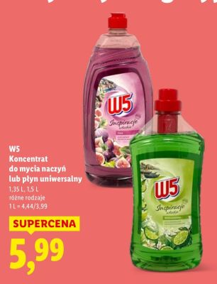 Koncentrat do mycia naczyń W5 Inspiracje różne rodzaje promocja w Lidl
