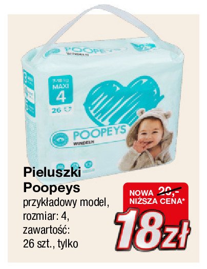 Pieluchy dla dzieci maxi POOPEYS BABY CARE promocja