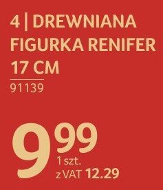 Drewniana figurka renifer 17 cm promocja w Selgros