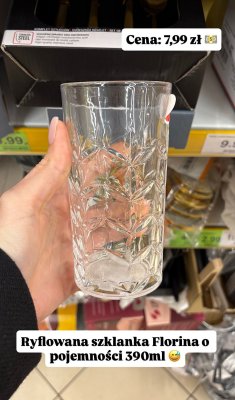 Szklanka ryflowana 390ml promocja w Dino