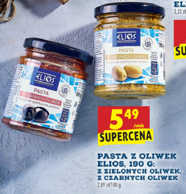 Pasta z czarnych oliwek Elios promocja