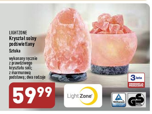 Kryształ solny podświetlany LIGHTZONE promocja