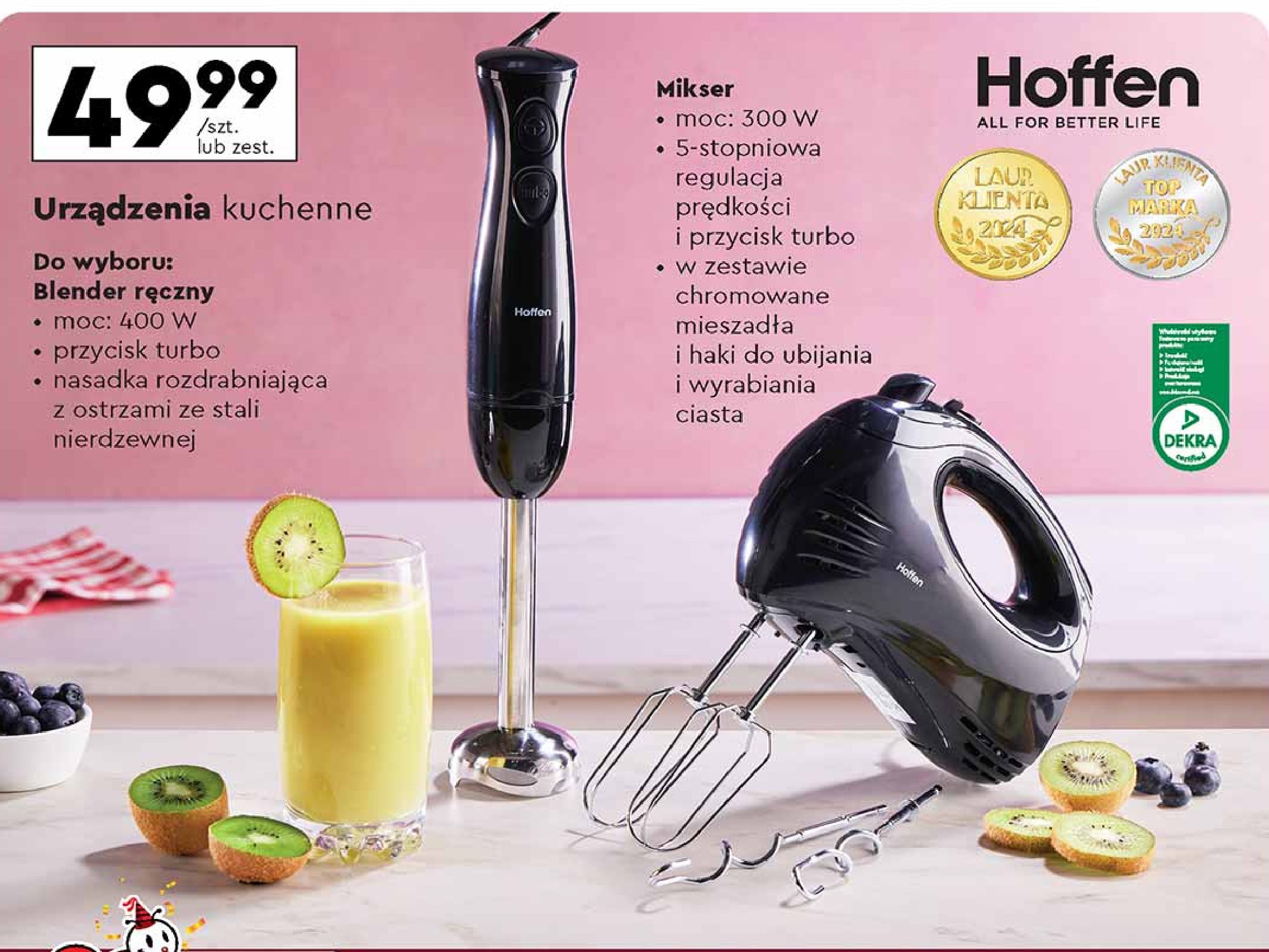 Blender ręczny 400 w Hoffen promocja w Biedronka