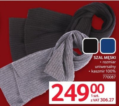 Szal męski kaszmir 100% promocja w Selgros