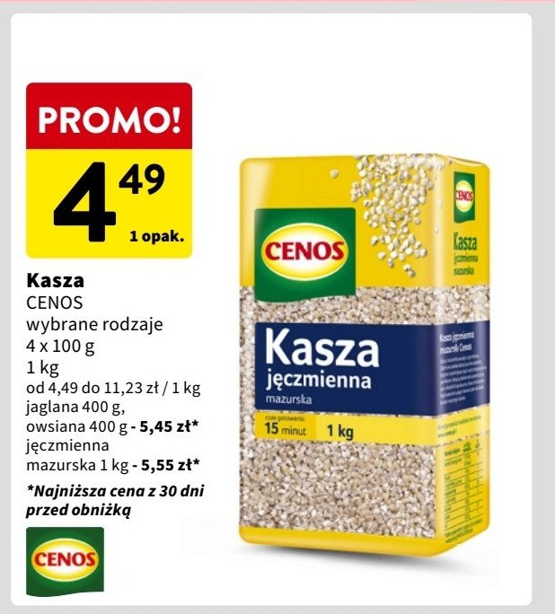 Kasza owsiana Cenos promocja w Intermarche