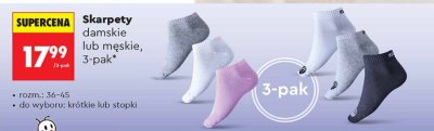 Skarpety damskie lub męskie 3-pak promocja w Biedronka