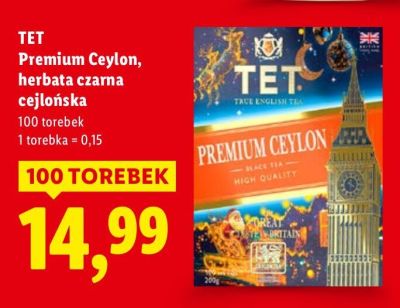 Herbata czarna cejlońska TET Premium Ceylon promocja w Lidl