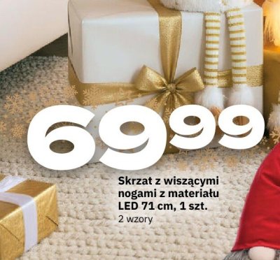 Skrzat z wiszącymi nogami z materiału LED 71 cm, 1 szt. 2 wzory promocja w Twój Market