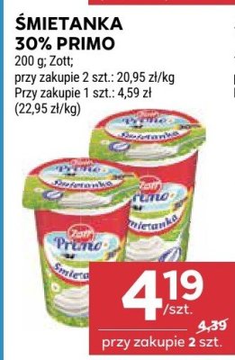 Śmietanka 30% primo promocja w Stokrotka