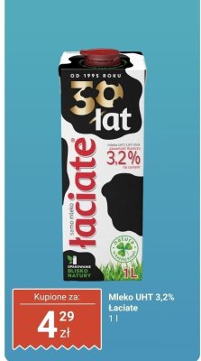 Mleko UHT 3,2% Łaciate promocja w Dino