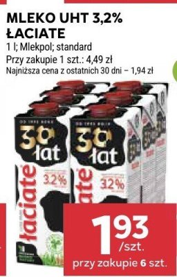 Mleko uht 3.2% łaciate promocja w Stokrotka