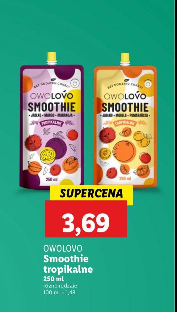 Smoothie jabłko-mango-marakuja Owolovo promocja