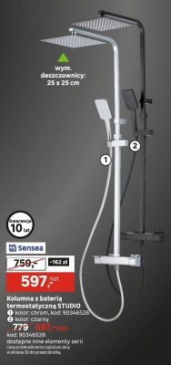 Kolumna z baterią termostatyczną STUDIO kolor czarny promocja w Leroy Merlin