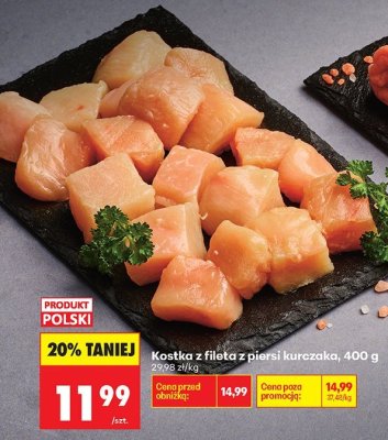Kostka z fileta z piersi kurczaka, 400 g promocja w Biedronka