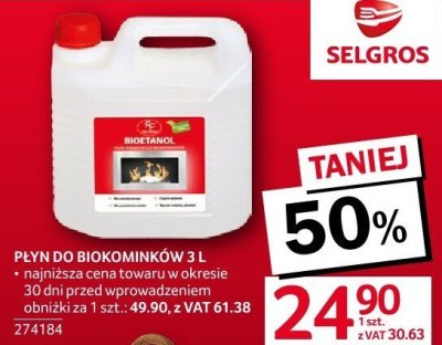 Płyn do biokominków 3L promocja w Selgros
