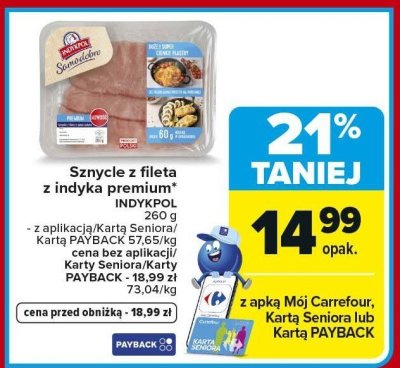 Szynczle z fileta z indyka premium INDYKPOL promocja w Carrefour