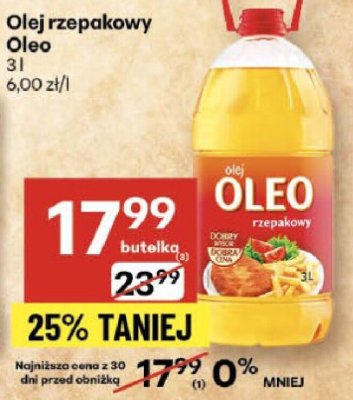 Olej rzepakowy Oleo promocja w Delikatesy Centrum