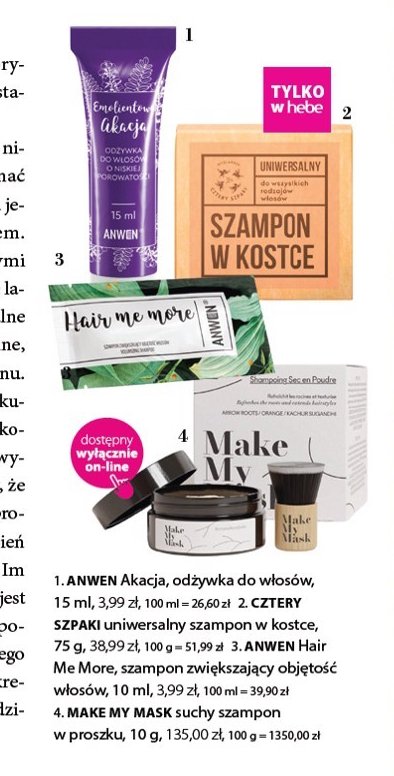 Suchy szampon w proszku Makemymask promocja