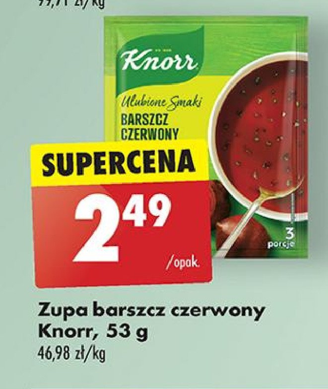 Barszcz czerwony Knorr ulubione smaki promocja w Biedronka