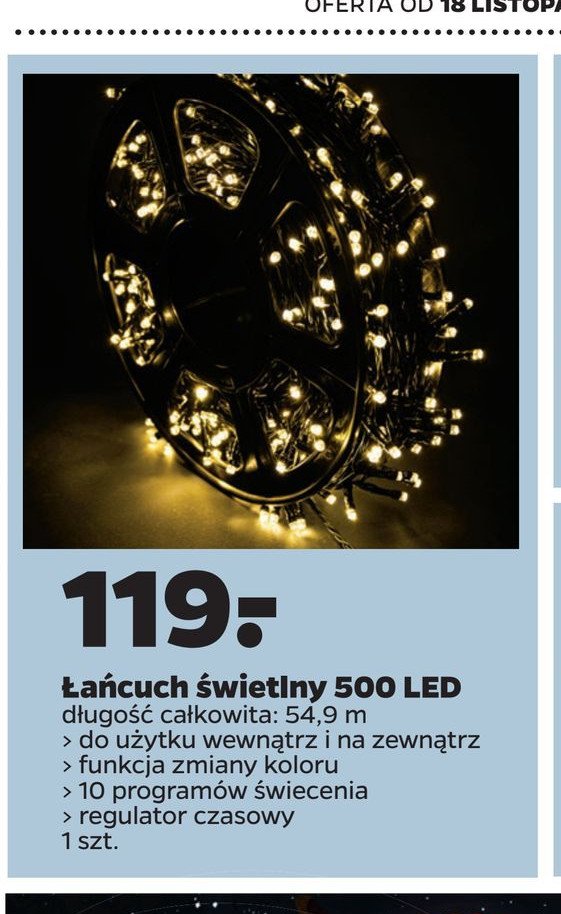 Łańcuch świetlny 500 led promocja w KiK