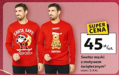 Sweter męski z motywem świątecznym promocja w Auchan