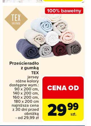 Prześcieradło jersey z gumką 140 x 200 cm Tex promocja