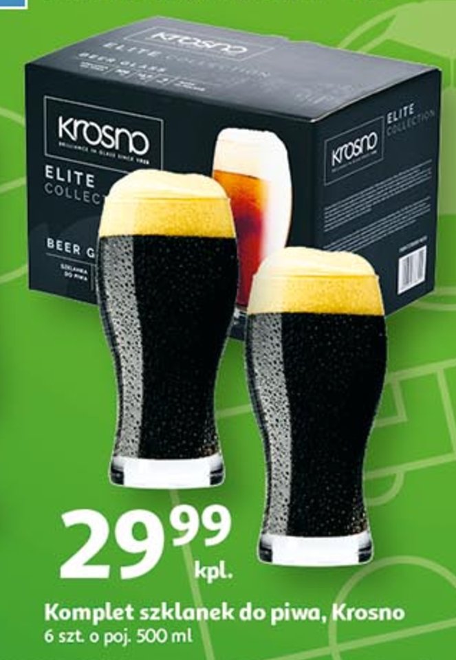 Komplet szklanek do piwa elite 500 ml Krosno s.a. promocja