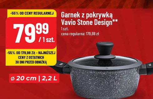 Garnek stone design black 20 cm Vavio promocja w POLOmarket