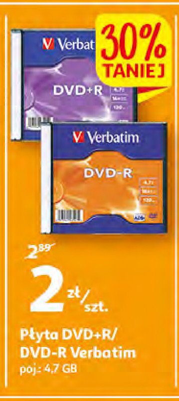 Płyta dvd-r 4.7 gb Verbatim promocja