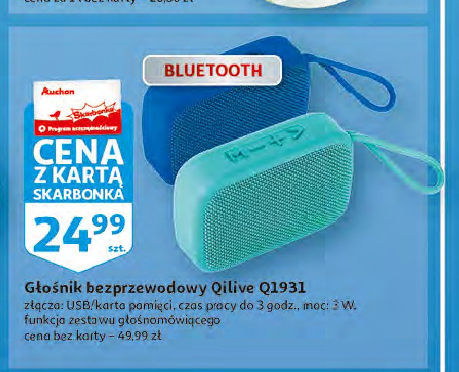 Głośnik bluetooth q1931 niebieski Qilive promocja