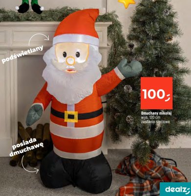 Dmuchany mikołaj wys. 120 cm zasilanie sieciowe promocja w Dealz