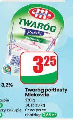 Twaróg półtłusty Mleczna polana promocja w Dino
