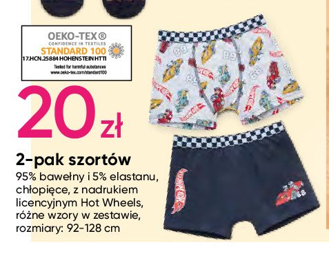 Szorty hot wheels rozm. 92-128 cm promocja