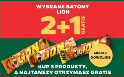 Wybrane batony Lion 2+1 GRATIS promocja w Netto