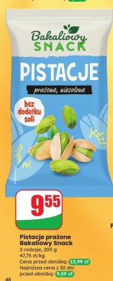 Pistacje prażone Bakaliowy Snack promocja w Dino