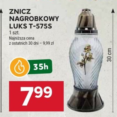 Znicz nagrobkowy Luks T-575S promocja w Stokrotka