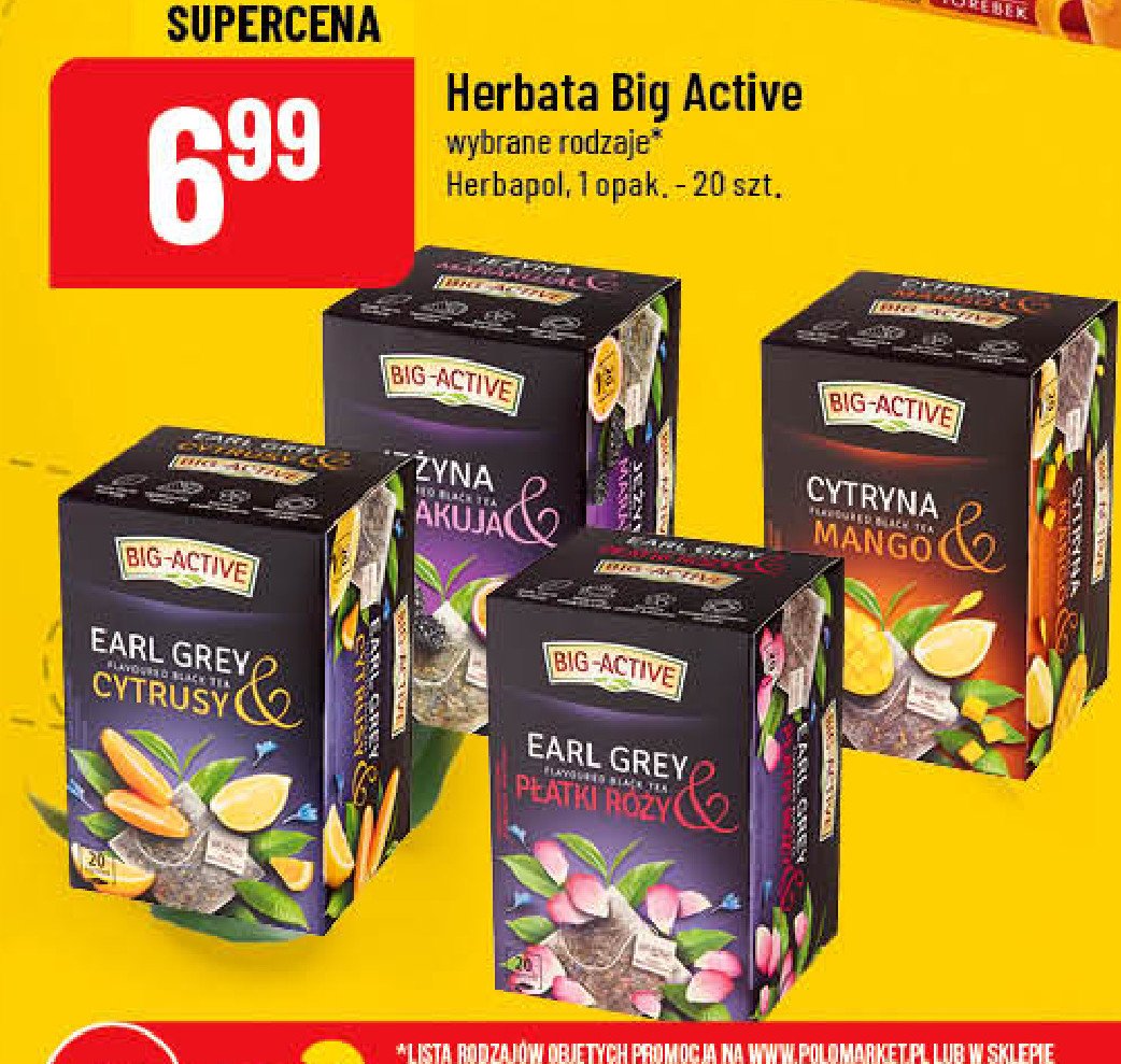 Herbata cytryna & mango Big-active promocja