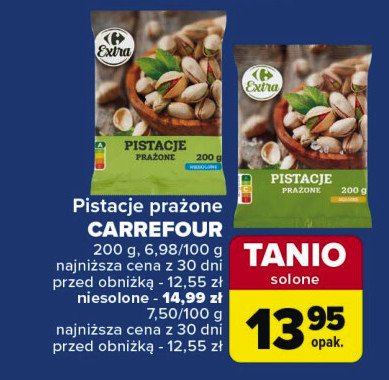 Pistacje niesolone Carrefour promocja