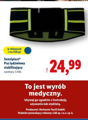 Pas lędźwiowy stabilizujący  promocja w Lidl