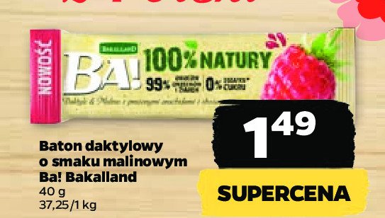 Baton daktylowy o smaku malinowym Bakalland ba! promocja