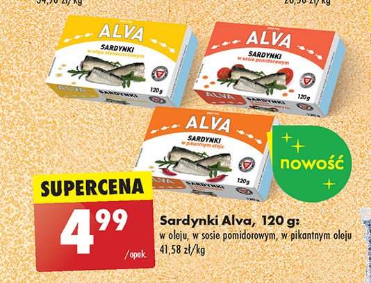 Sardynki w oleju pikantnym ALVA promocja