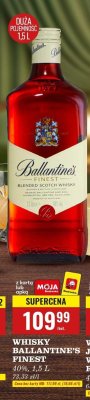 Whisky Ballantine's Finest 40%, 1,5 L promocja w Biedronka