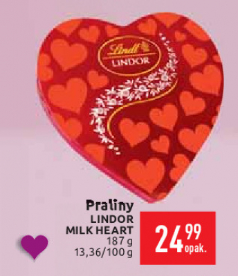 Bombonierka milk heart tin Lindt lindor promocja