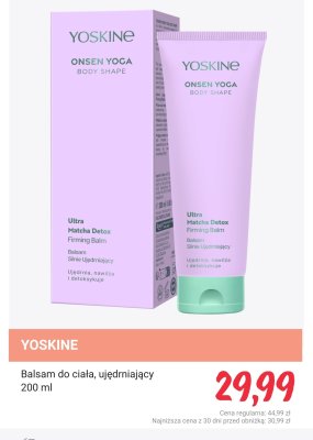 Balsam do ciała ujędrniający YOSKINE Ultra Matcha Detox Firming Balm promocja w Rossmann