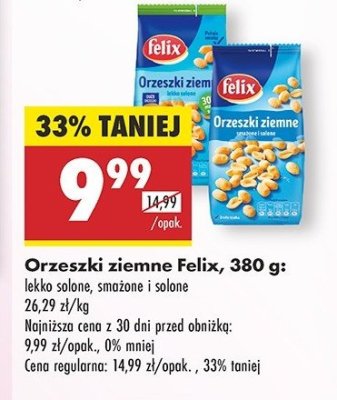 Orzeszki ziemne smażone i solone Felix promocja