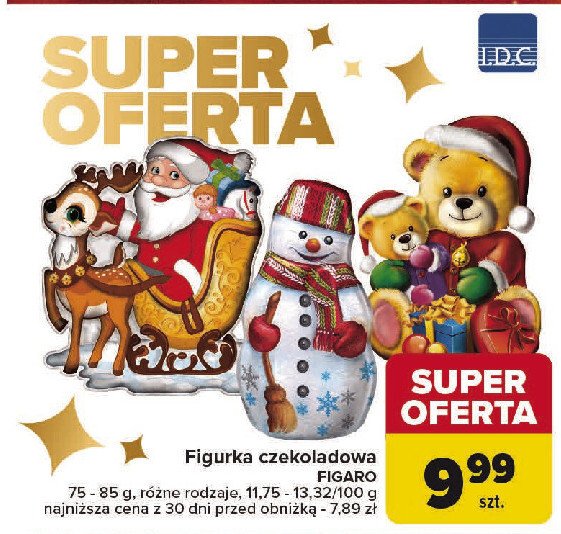 Mikołaj z reniferem z czekolady Figaro promocja w Carrefour